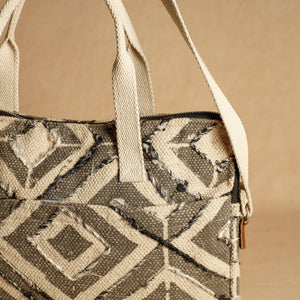 Brown - Jaipur Block Printed Handloom Cotton Laptop Bag (11 x 14 in)