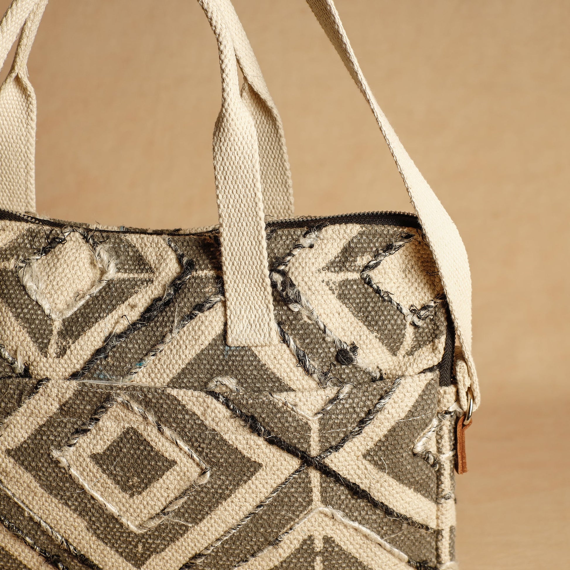 Brown - Jaipur Block Printed Handloom Cotton Laptop Bag (11 x 14 in)