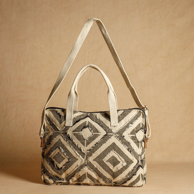 Brown - Jaipur Block Printed Handloom Cotton Laptop Bag (11 x 14 in)