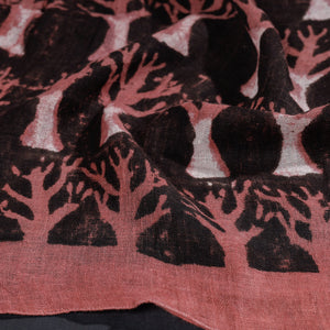Black - Block Art Print Linen Bindaas Stole