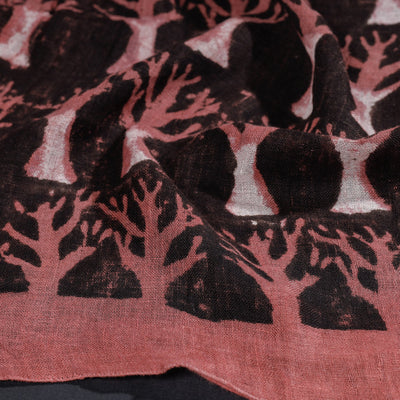 Black - Block Art Print Linen Bindaas Stole