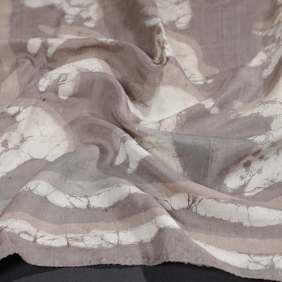 Brown - Handspun Block Art Print Mulberry Silk Bindaas Stole