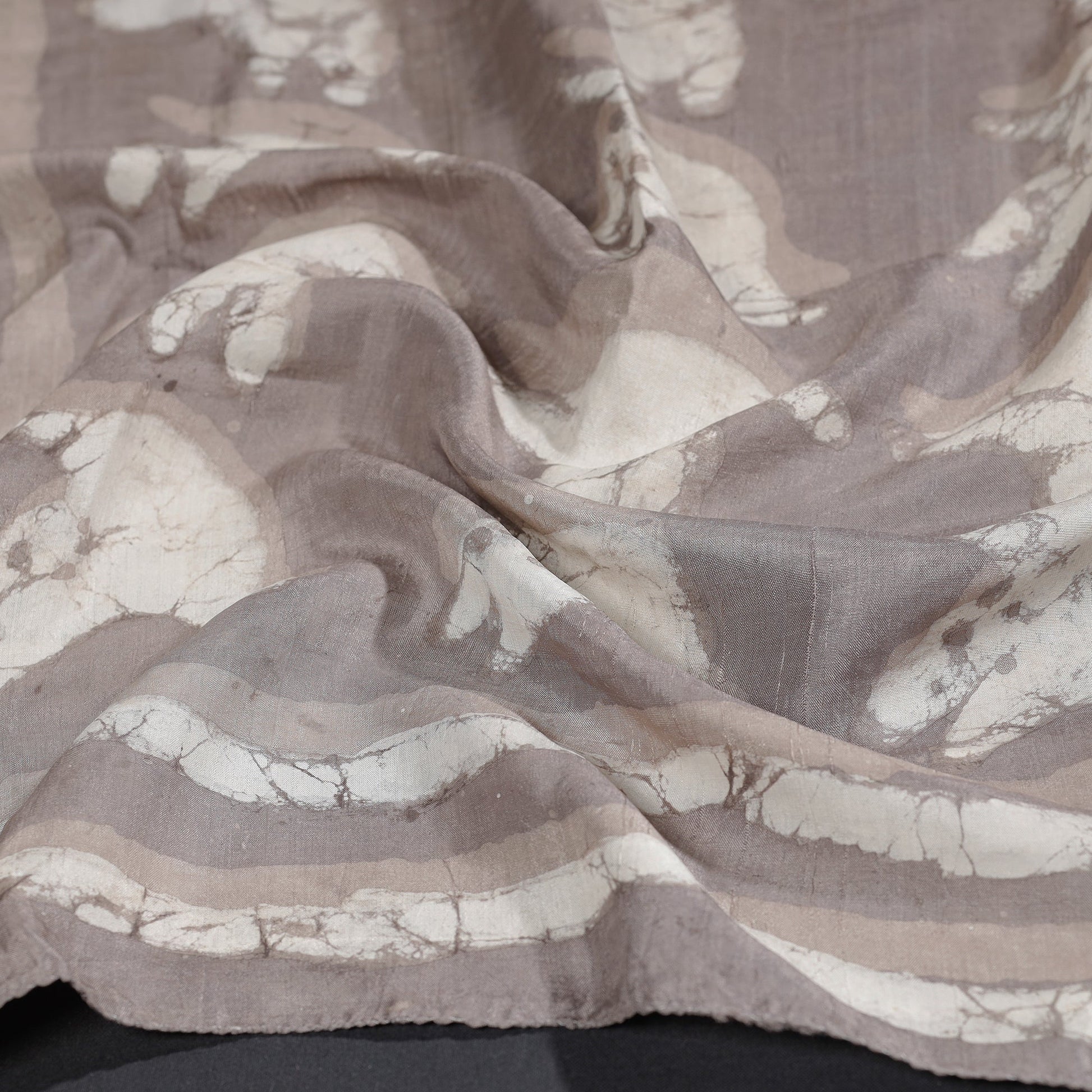 Brown - Handspun Block Art Print Mulberry Silk Bindaas Stole