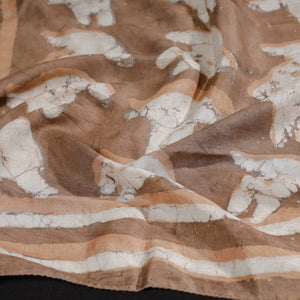 Brown - Handspun Block Art Print Mulberry Silk Bindaas Stole