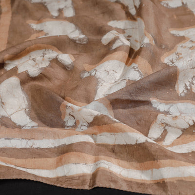 Brown - Handspun Block Art Print Mulberry Silk Bindaas Stole