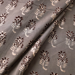 Grey - Nandana Hand Block Printed Cotton Fabric