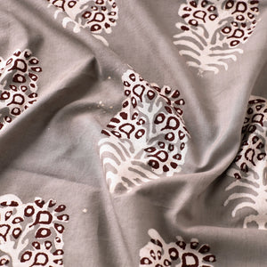 Grey - Nandana Hand Block Printed Cotton Fabric