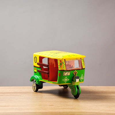 Auto Rickshaw - Banaras Handpainted Wooden Toy / Home Decor Item