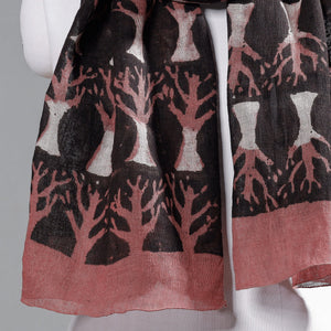 Black - Block Art Print Linen Bindaas Stole