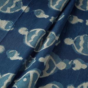 Blue - Bindaas Block Printed Natural Dyed Cotton Fabric