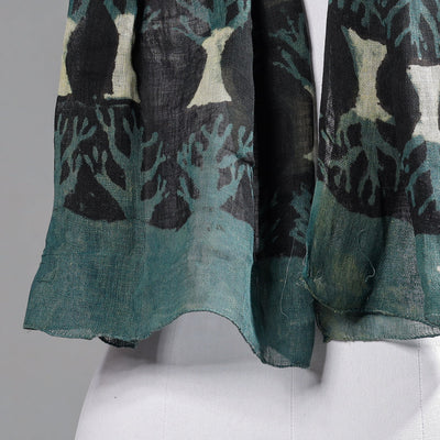 Black - Block Art Print Linen Bindaas Stole
