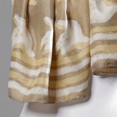 Beige - Handspun Block Art Print Mulberry Silk Bindaas Stole