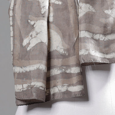 Brown - Handspun Block Art Print Mulberry Silk Bindaas Stole