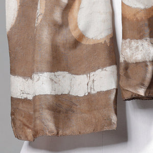 Brown - Handspun Block Art Print Mulberry Silk Bindaas Stole
