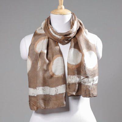 Brown - Handspun Block Art Print Mulberry Silk Bindaas Stole