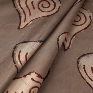 Brown - Bindaas Block Printed Natural Dyed Cotton Fabric