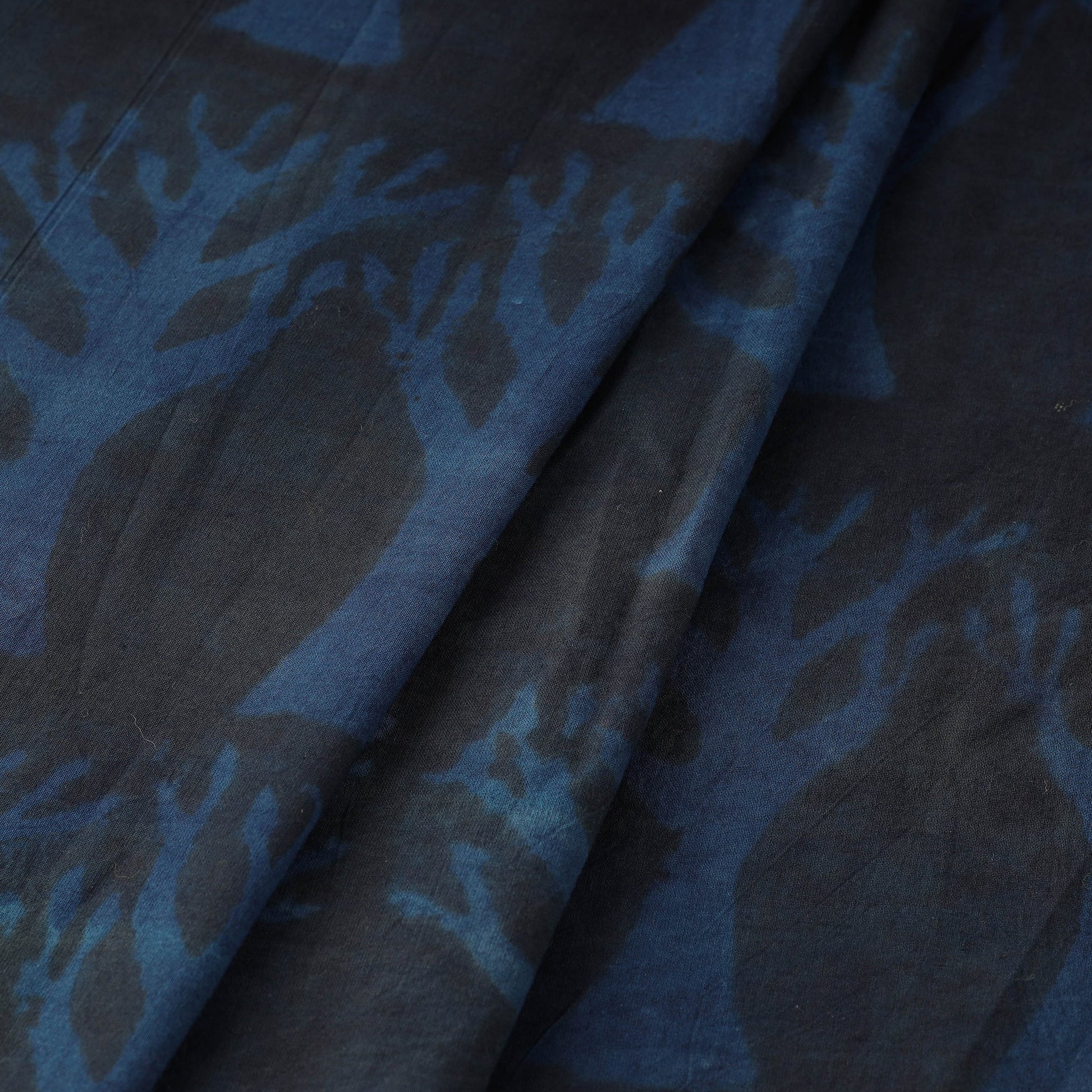 Blue - Bindaas Block Printed Cotton Natural Dyed Fabric