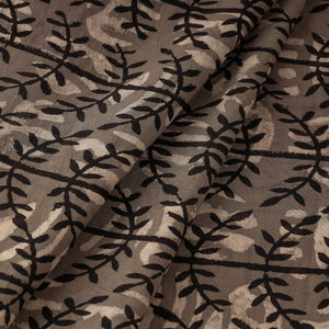 Brown - Bindaas Block Printed Cotton Natural Dyed Fabric
