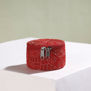 Bengal Kantha Work Handcrafted Round Utility Box