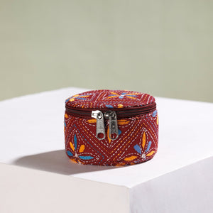 Bengal Kantha Work Handcrafted Round Utility Box