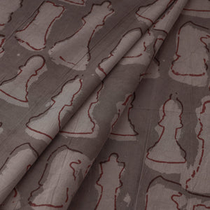 Brown - Bindaas Block Printing Natural Dyed Cotton Fabric
