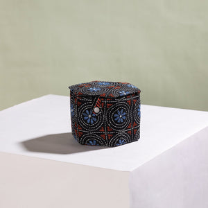 Black - Bengal Kantha Work Handcrafted Hexagon Jewelry Box (Set of 3)
