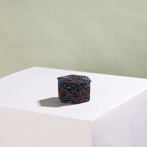 Black - Bengal Kantha Work Handcrafted Hexagon Jewelry Box (Set of 3)
