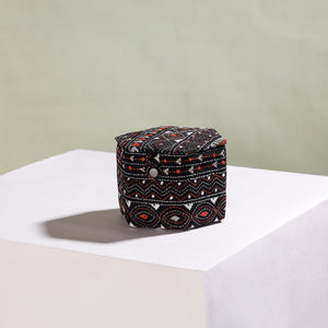Black - Bengal Kantha Work Handcrafted Hexagon Jewelry Box (Set of 3)