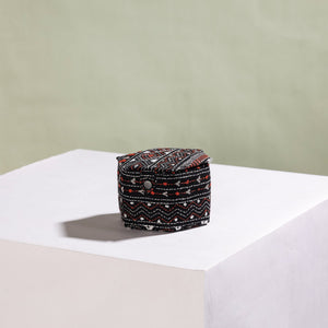 Black - Bengal Kantha Work Handcrafted Hexagon Jewelry Box (Set of 3)