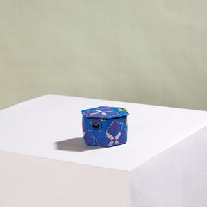 Blue - Bengal Kantha Work Handcrafted Hexagon Jewelry Box (Set of 3)