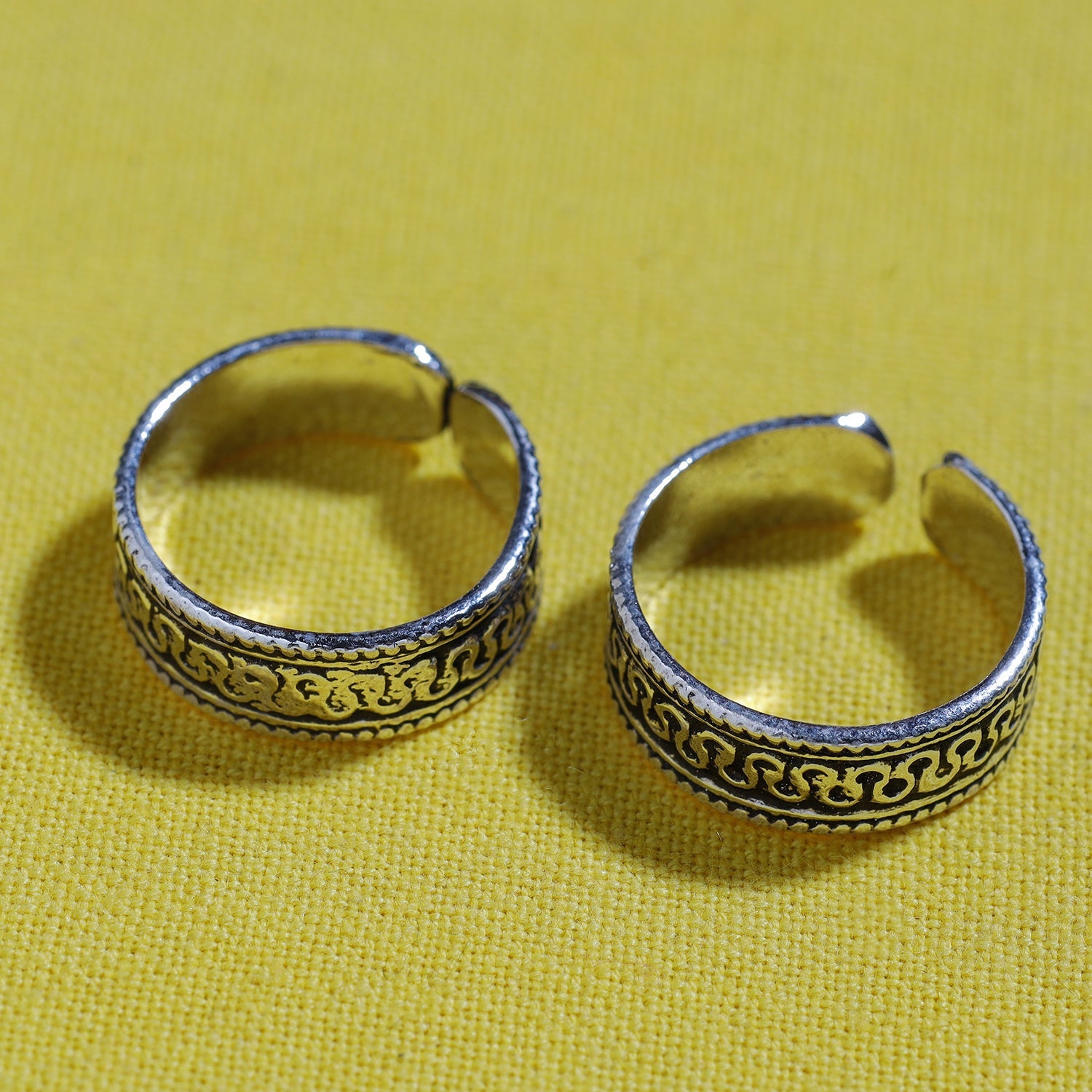 Antique Padma Sterling Silver Toe Rings (Adjustable)