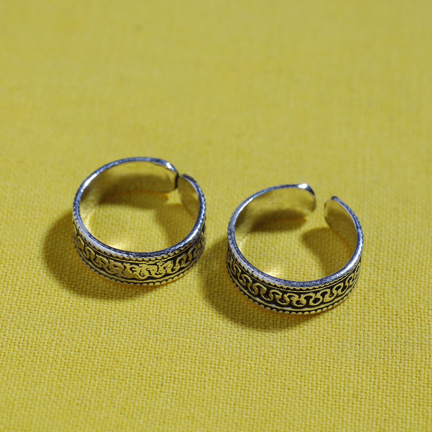 Antique Padma Sterling Silver Toe Rings (Adjustable)
