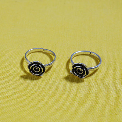 Antique Padma Sterling Silver Toe Rings (Adjustable)