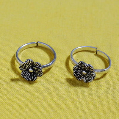 Antique Padma Sterling Silver Toe Rings (Adjustable)