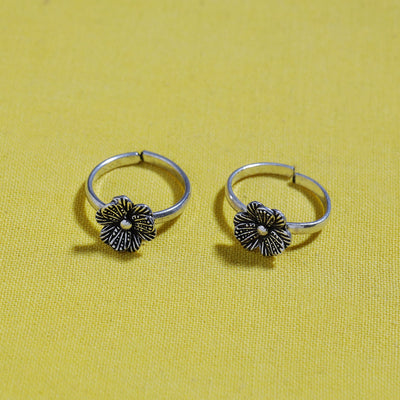 Antique Padma Sterling Silver Toe Rings (Adjustable)