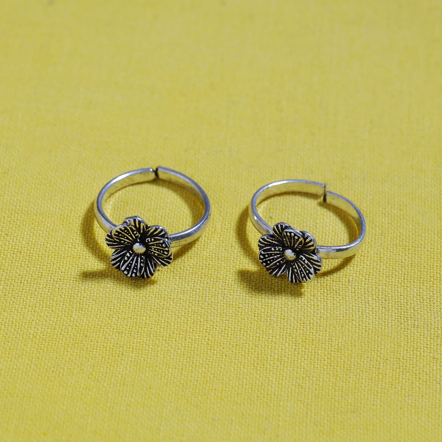 Antique Padma Sterling Silver Toe Rings (Adjustable)