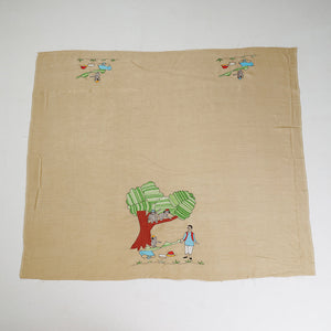 Beige - Bengal Kantha Embroidery Raw Silk Blouse Piece
