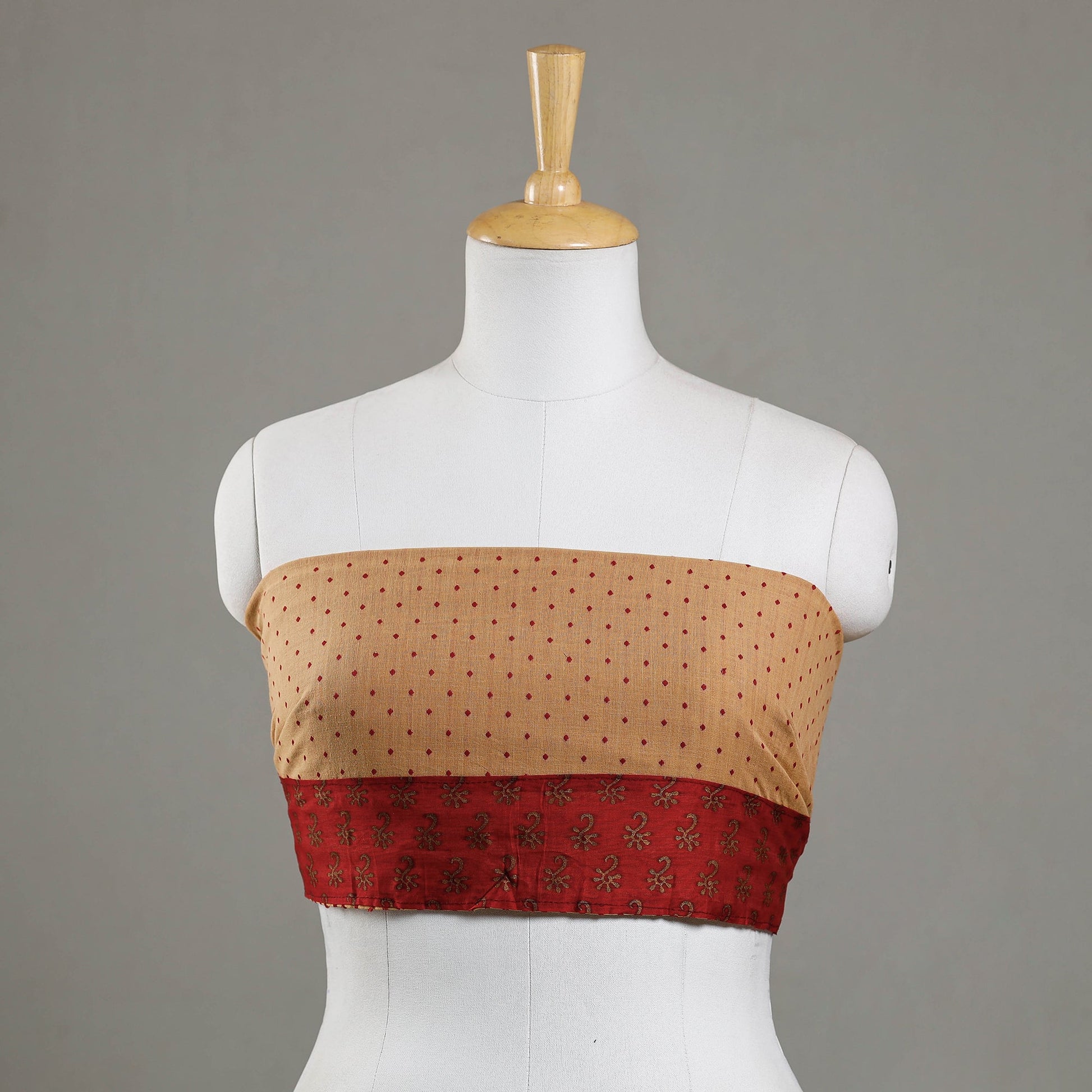 Beige - Jacquard Cotton Blouse Piece