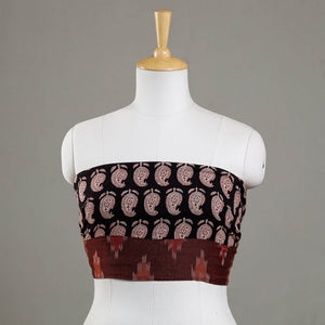 Black - Bagh Block Printed Cotton Blouse Piece
