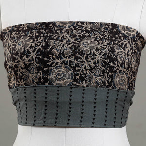 Black - Kalamkari Block Printed Cotton Blouse Piece