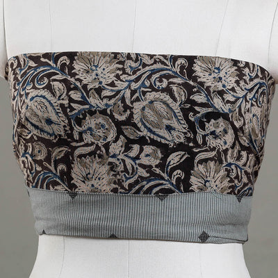 Brown - Kalamkari Block Printed Cotton Blouse Piece