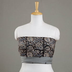 Brown - Kalamkari Block Printed Cotton Blouse Piece