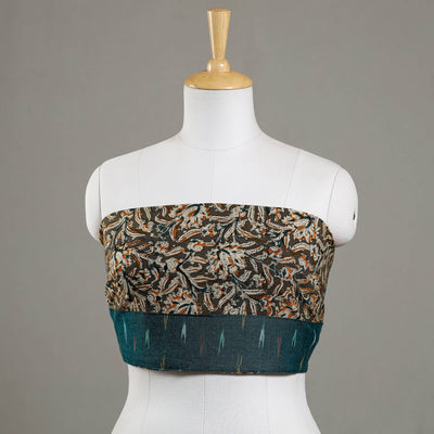 Brown - Kalamkari Block Printed Cotton Blouse Piece