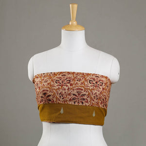 Beige - Kalamkari Block Printed Cotton Blouse Piece