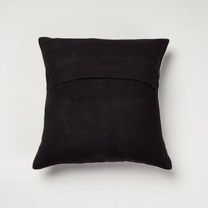 Black - Kutch Embroidery Ajrakh Cotton Cushion Cover (16 x 16 in)