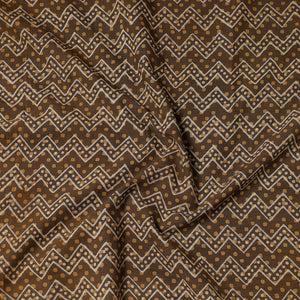 Brown - Akola Block Printing Natural Dyed Cotton Precut Fabric (1.4 meter)