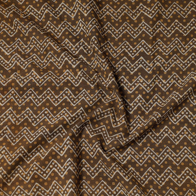 Brown - Akola Block Printing Natural Dyed Cotton Precut Fabric (1.4 meter)