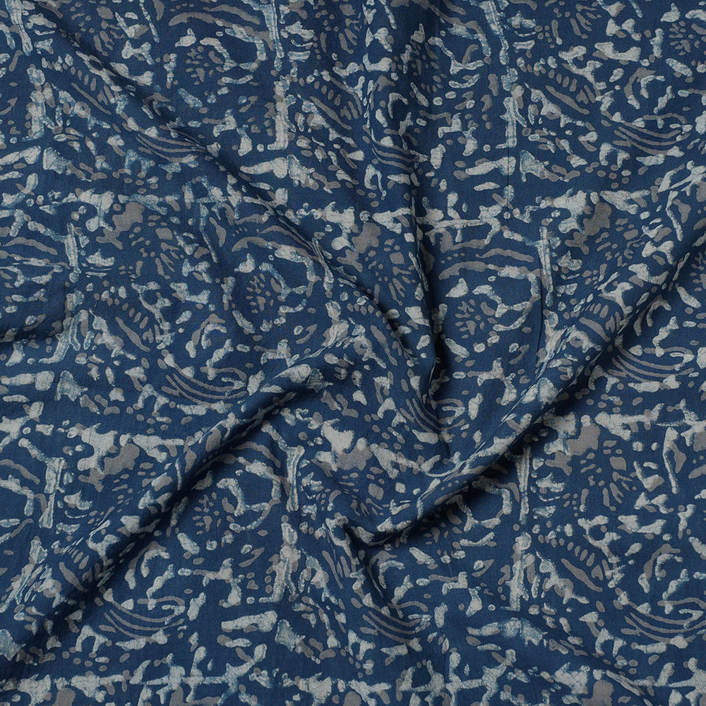 Blue - Akola Block Printed Cotton Precut Fabric (1 meter)