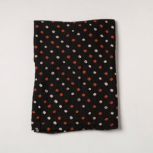 Black - Kutch Bandhani Tie-Dye Soft Cotton Precut Fabric