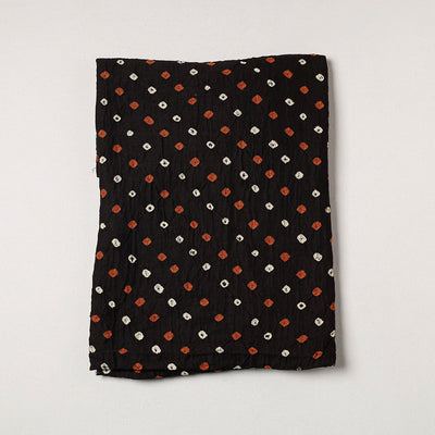 Black - Kutch Bandhani Tie-Dye Soft Cotton Precut Fabric